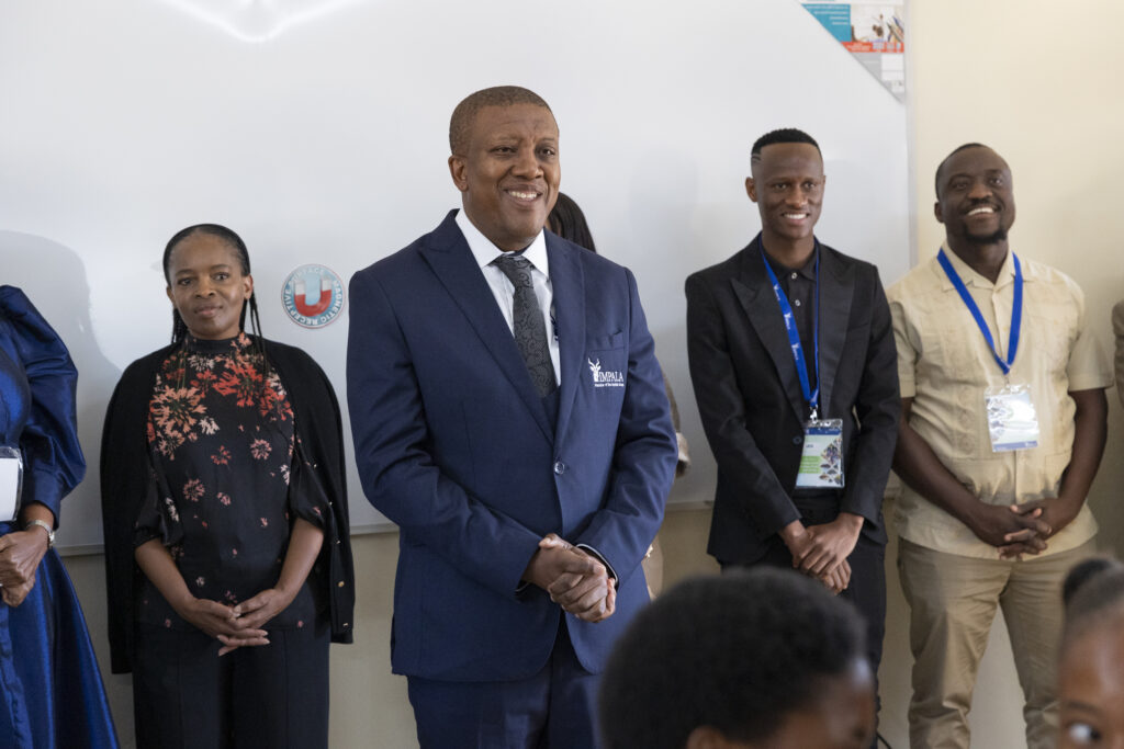 Princess Motswana Molotlegi, Royal Bafokeng Nation; Moses Motlhageng, Chief Executive of Impala Rustenburg; Cllr Karabo Phutu, MMC for Local Economic Development; Phumudzo Nethwadzi, Department of Mineral Resources and Energy Regional Manager.