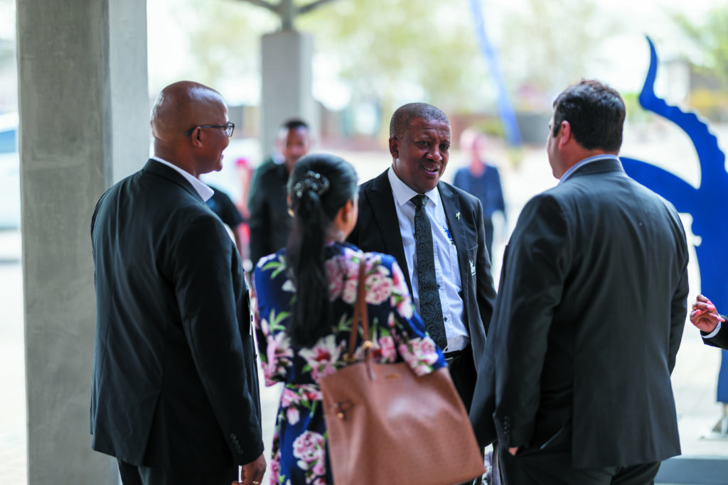 Moses Motlhageng, Chief Executive – Western Limb Operations, Impala welcoming guests at the launch of the Impala Poe ESD Fund