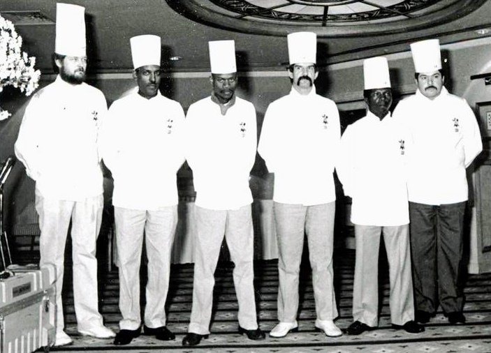 American Culinary Classic, Chicago 1987 - honourary life president Brian McCune, Jay Rampiari, George Germann, Elias Letswele, the late Dr Bill Gallagher