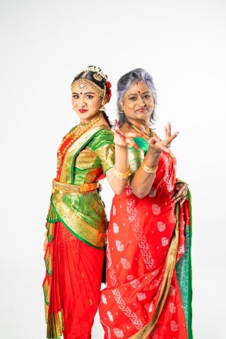 Mahi Ramnarain with her teacher, Shrimathi Sundharie Ramesh